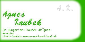 agnes kaubek business card